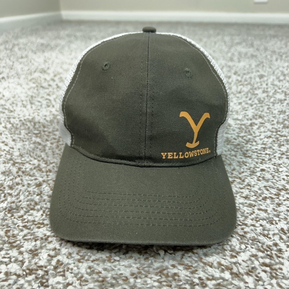 Yellowstone Hat Cap Snap Back Mens One Size Green White Mesh Trucker Western